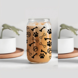 Merch: Dog Mom Glass Tumbler - Paw & Bone