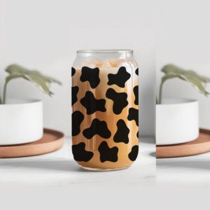 Cow Print Glass Tumbler