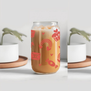 Love Letter Rainbow Cupcake Glass Tumbler