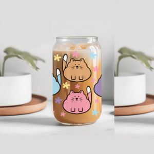 Merch: Cute Cat Glass Tumbler