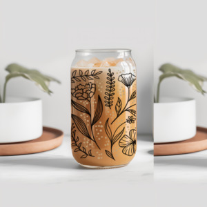 Merch: Floral Glass Tumbler
