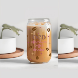 Merch: ‘OCD Obsessive Coffee Drinker’ Glass Tumbler