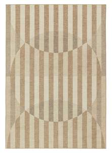 Delos Warm Sand and Soft Taupe Striped Indoor Outdoor Rug
