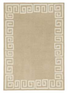 Ione Sandy Beige and Light Oat Geometric Indoor Outdoor Rug