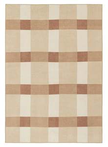 Beige Rugs: Lucca Beige Ivory and Terracotta Checkered Indoor Outdoor Rug