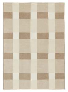 Beige Rugs: Jura Beige and Ivory Checkered Indoor Outdoor Rug