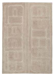 Jafina Beige Abstract Hand-Tufted Rug