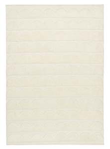 Hikari Ivory Scallop Washable Wool Rug