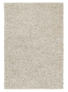 Rila Cream and Beige Marbled Wool Rug