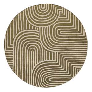 Round Rugs: Iloa Green Abstract Rollie Pollie Round Playmat