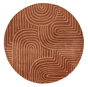 Round Rugs: Leta Brown Abstract Rollie Pollie Round Playmat