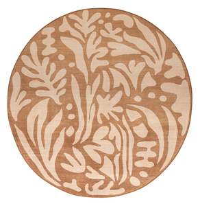 Round Rugs: Yuri Brown Leaves Rollie Pollie Round Playmat