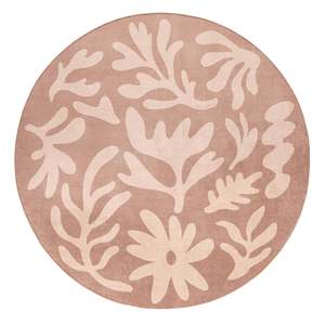 Round Rugs: Hira Pink Beige Shapes Rollie Pollie Round Playmat