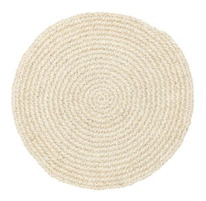 Jute Rugs: Amparo Bleached Crochet Round Jute Rug