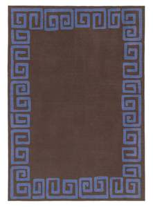 Callista Deep Chocolate and Vivid Blue Geometric Indoor Outdoor Rug
