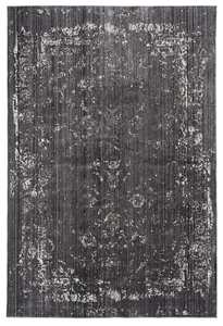 Nautical Rugs: Tamara Dark Grey And Cream Floral Transitional Rug