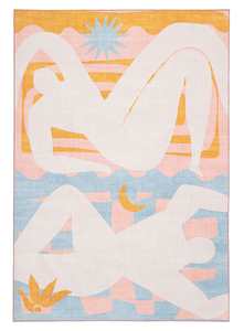 Nautical Rugs: Sorata Pink and Blue Pastel Abstract Rug