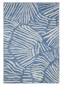 Nautical Rugs: Clarissa Blue Palm Print Washable Rug