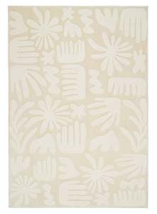 Tribal Rugs: Salah Textured Abstract Neutral Washable Rug