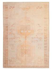 Traditional Rugs: Charlize Cream and Peach Medallion Washable Rug