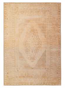 Traditional Rugs: Mariana Cream and Peach Medallion Washable Rug