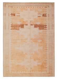 Traditional Rugs: Isola Cream and Rust Tribal Washable Rug