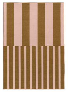 Vibrant Rugs: Zahra Taupe and Mocha Striped Indoor Outdoor Rug