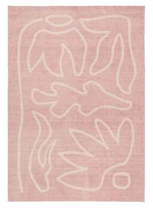 Vibrant Rugs: Manuela Pink Hand Drawn Washable Rug
