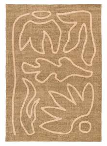 Brown Rugs: Bruna Brown Hand Drawn Washable Rug