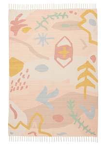 Sultry Summer Rugs: Calixta Pastel Multi-Colour Boho Picnic Rug