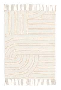 Etta Ivory Geometric Washable Bath Mat