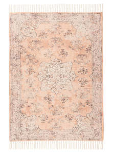 Sultry Summer Rugs: Flora Peach Boho Picnic Rug