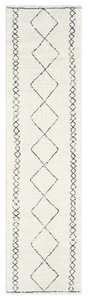Tamira Grey and Ivory Diamond Tribal Runner Rug