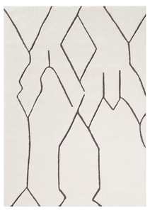 Tahlee Cream and Charcoal Grey Tribal Shag Rug