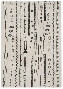 Monochromatic Rugs: Gigi Black and Ivory Tribal Washable Berber Rug