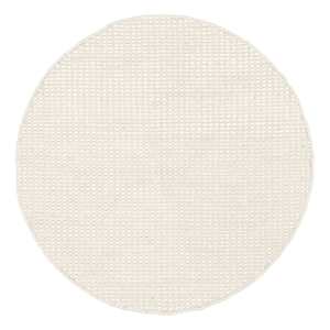 Cotton Jute Rugs: Larvic Ivory Chunky Wool Round Rug