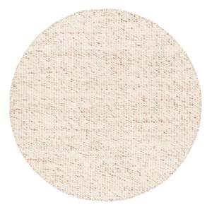 Indya Marbled Cream and Beige Chunky Wool Round Rug