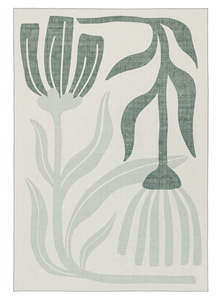 Green Rugs: Quella Green Botanical Washable Rug
