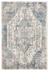 Romance Collection: Rhona Blue And Grey Distressed Floral Rug