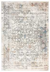 Constance Beige And Blue Distressed Floral Rug
