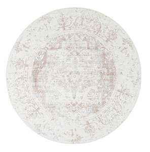 Cabanela Cream and Beige Washable Round Rug