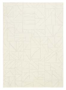 White Rugs: Luca Grey Cream Geometric Washable Rug
