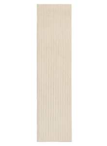 Veluz Cream Striped Washable Faux Fur Runner Rug