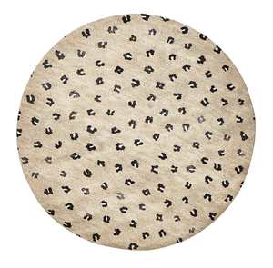 Candice Beige Round Leopard Animal Pattern Rug