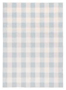 Marcia Blue and Cream Gingham Washable Rug