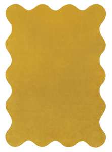 Sharra Mustard Yellow Scallop Washable Rug