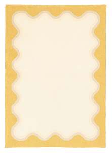 Esti Cream and Yellow Wiggle Bordered Washable Rug