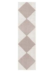 Kelsey Ivory and Beige Checkered Runner Rug