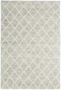 Anja Grey and Ivory Lattice Wool Rug