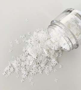 Glitter Gloss: Glitter Gloss Shapes Butterflies - Cotton (White)